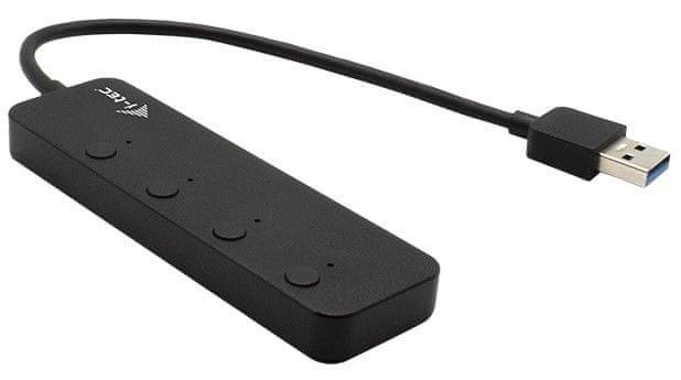 I-TEC Hub USB USB 3.0 kovový HUB 4 porty zapnuté/vypnuté